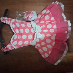 Pink Polka Dot Kids Dance Costume
